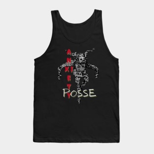 Anxiety Posse Collection-B&W Creature with Red, White & LIme Lettering Tank Top